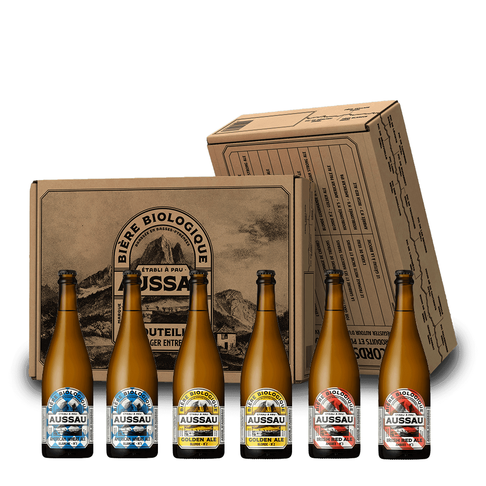 Coffret Aussau 6x75 cl : Bière blanche blonde & ambrée