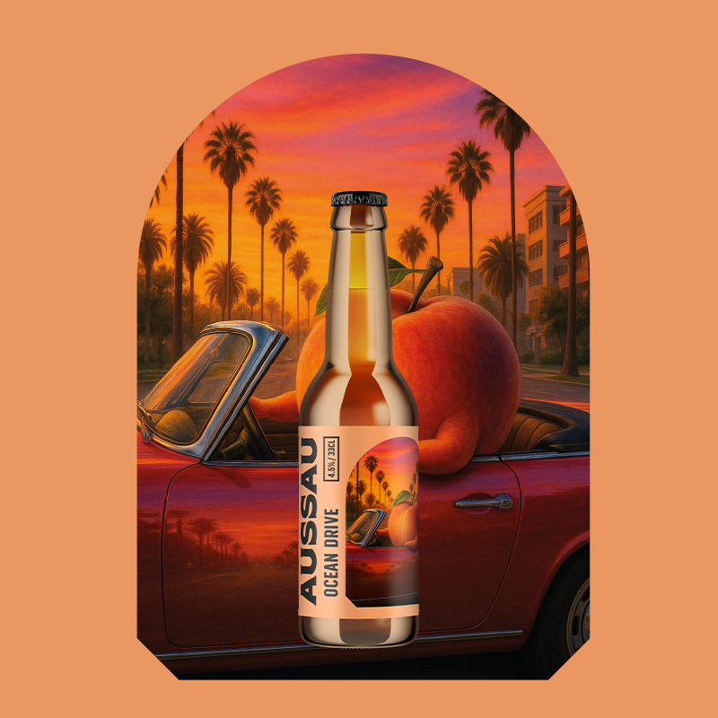 Ocean Drive - Blanche à la pêche de vigne bio - 33 cl